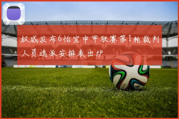 权威发布6怡宝中甲联赛第1轮裁判人员选派安排表出炉